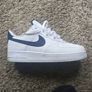 Nike Air Force 1 White and Navy Sneakers